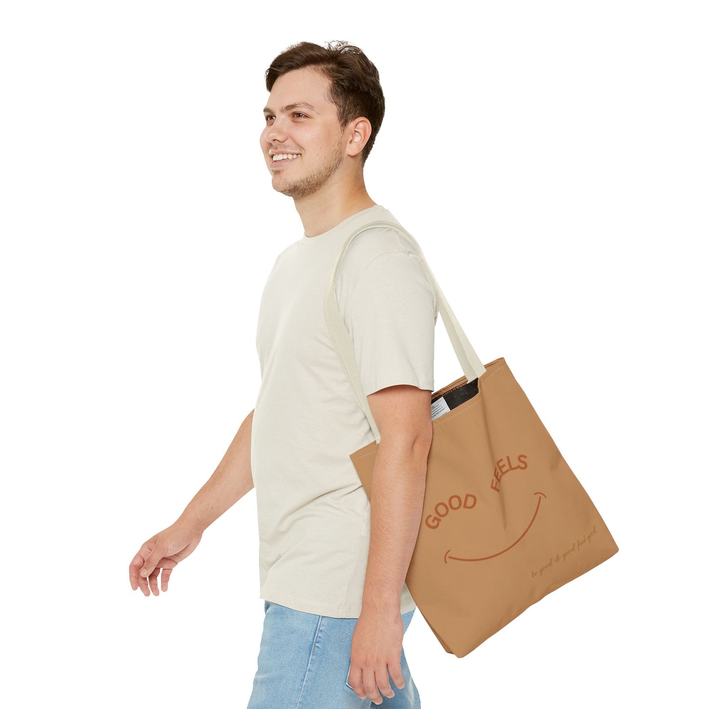Tan The Feel Good Society Tote Bag